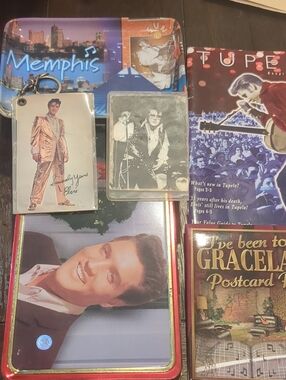Vintage Elvis Memorabilia Tin Set - Blue, Red, Purple